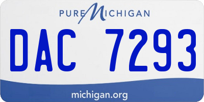 MI license plate DAC7293