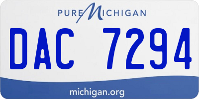MI license plate DAC7294