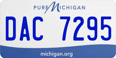 MI license plate DAC7295