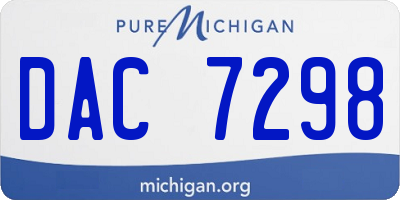 MI license plate DAC7298