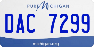 MI license plate DAC7299