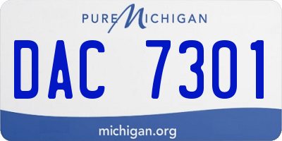 MI license plate DAC7301