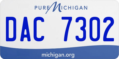 MI license plate DAC7302