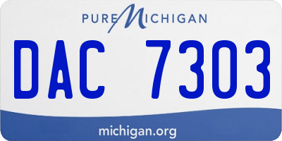 MI license plate DAC7303