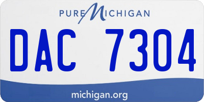 MI license plate DAC7304