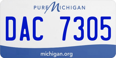 MI license plate DAC7305