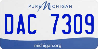 MI license plate DAC7309