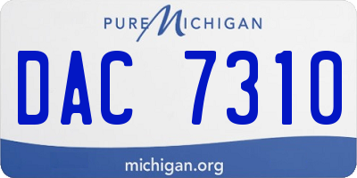 MI license plate DAC7310