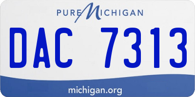 MI license plate DAC7313