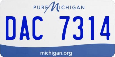 MI license plate DAC7314