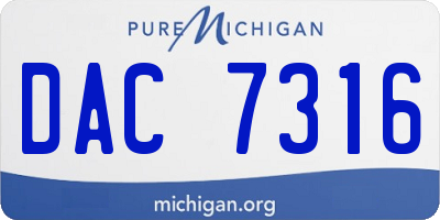 MI license plate DAC7316