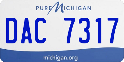 MI license plate DAC7317