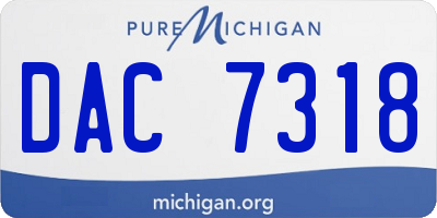 MI license plate DAC7318