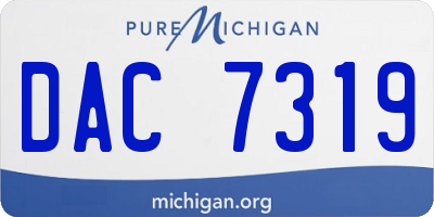 MI license plate DAC7319