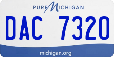 MI license plate DAC7320