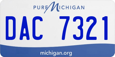 MI license plate DAC7321