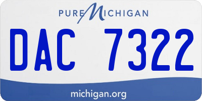 MI license plate DAC7322