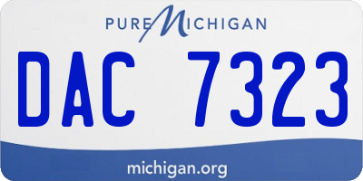 MI license plate DAC7323