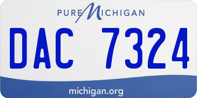 MI license plate DAC7324