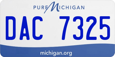 MI license plate DAC7325