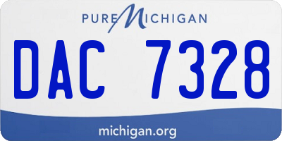 MI license plate DAC7328