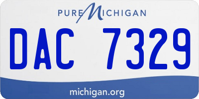 MI license plate DAC7329