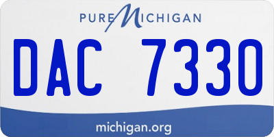 MI license plate DAC7330