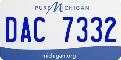 MI license plate DAC7332