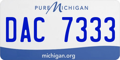 MI license plate DAC7333