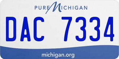 MI license plate DAC7334