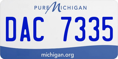 MI license plate DAC7335