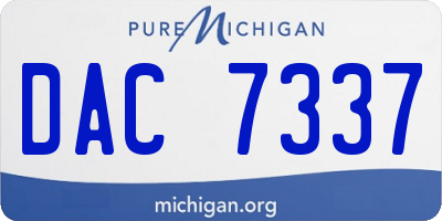 MI license plate DAC7337