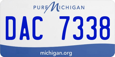 MI license plate DAC7338