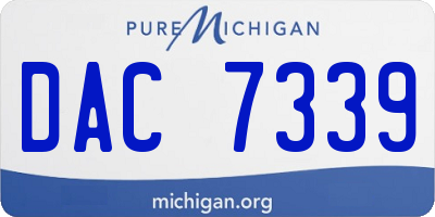 MI license plate DAC7339