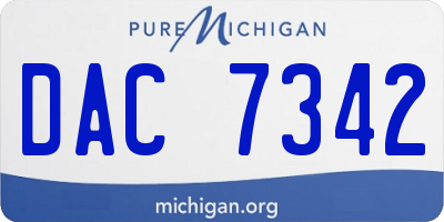 MI license plate DAC7342