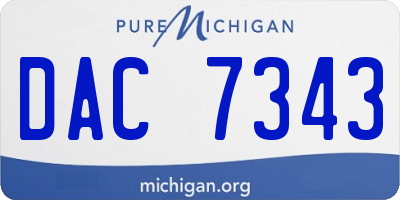 MI license plate DAC7343