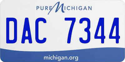 MI license plate DAC7344