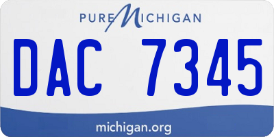 MI license plate DAC7345