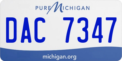 MI license plate DAC7347