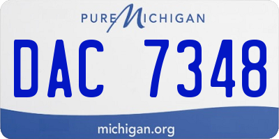 MI license plate DAC7348