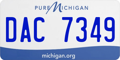 MI license plate DAC7349