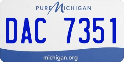 MI license plate DAC7351