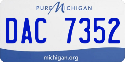 MI license plate DAC7352