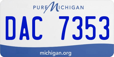 MI license plate DAC7353