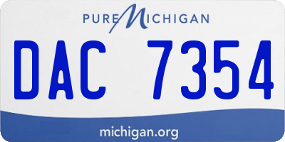 MI license plate DAC7354