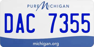 MI license plate DAC7355