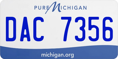 MI license plate DAC7356