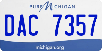 MI license plate DAC7357