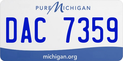 MI license plate DAC7359