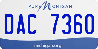 MI license plate DAC7360